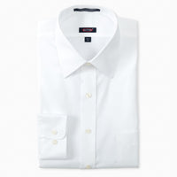 'Joel' Beyond Non-Iron® Pinpoint Cotton Dress Shirt with Spread Collar (Size 19 / 34) in White by Batton