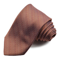 Cognac and Pumpkin Chevron Degrade Woven Silk Jacquard Tie by Dion Neckwear