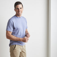 Crew Neck Peruvian Cotton Tee Shirt in Cobalt by Left Coast Tee