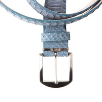 Genuine Sueded Python Belt in Blue Jean by L.E.N. Bespoke