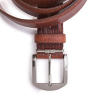 American Bison Belt in Cognac with Cognac Stitching by L.E.N. Bespoke