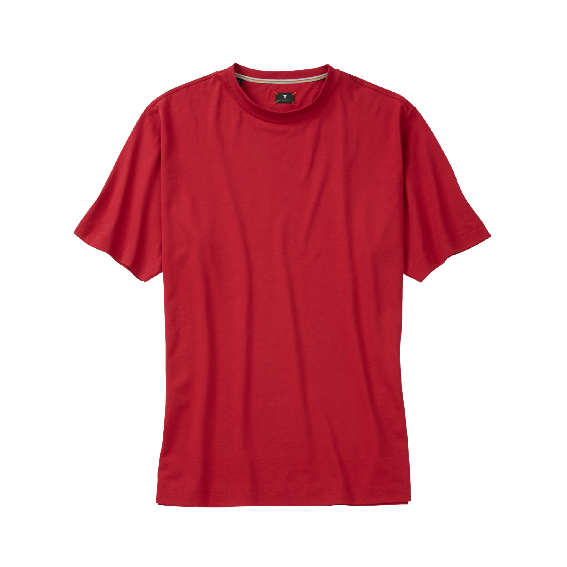 Crew Neck Peruvian Cotton Tee Shirt in Red by Left Coast Tee