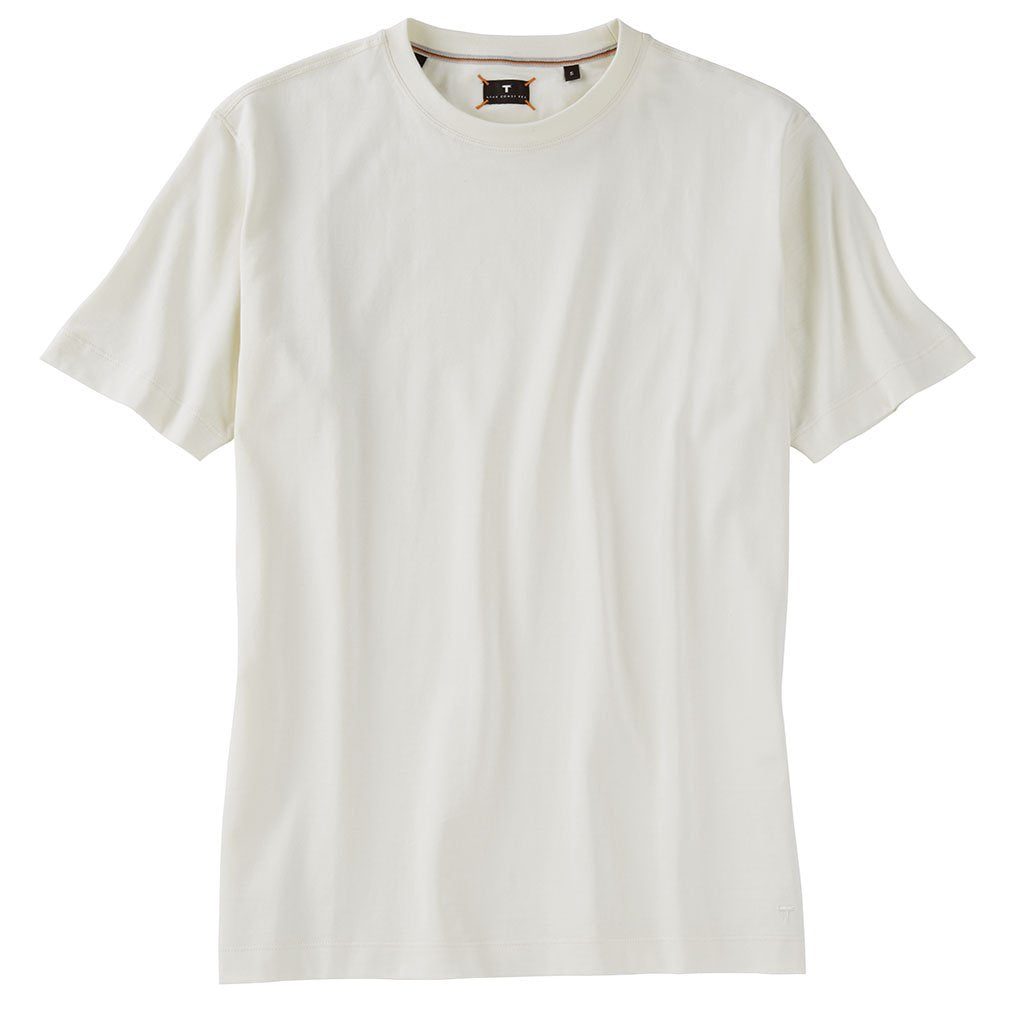 Crew Neck Peruvian Cotton Tee Shirt in Ivory (Size Large) by Left Coast Tee