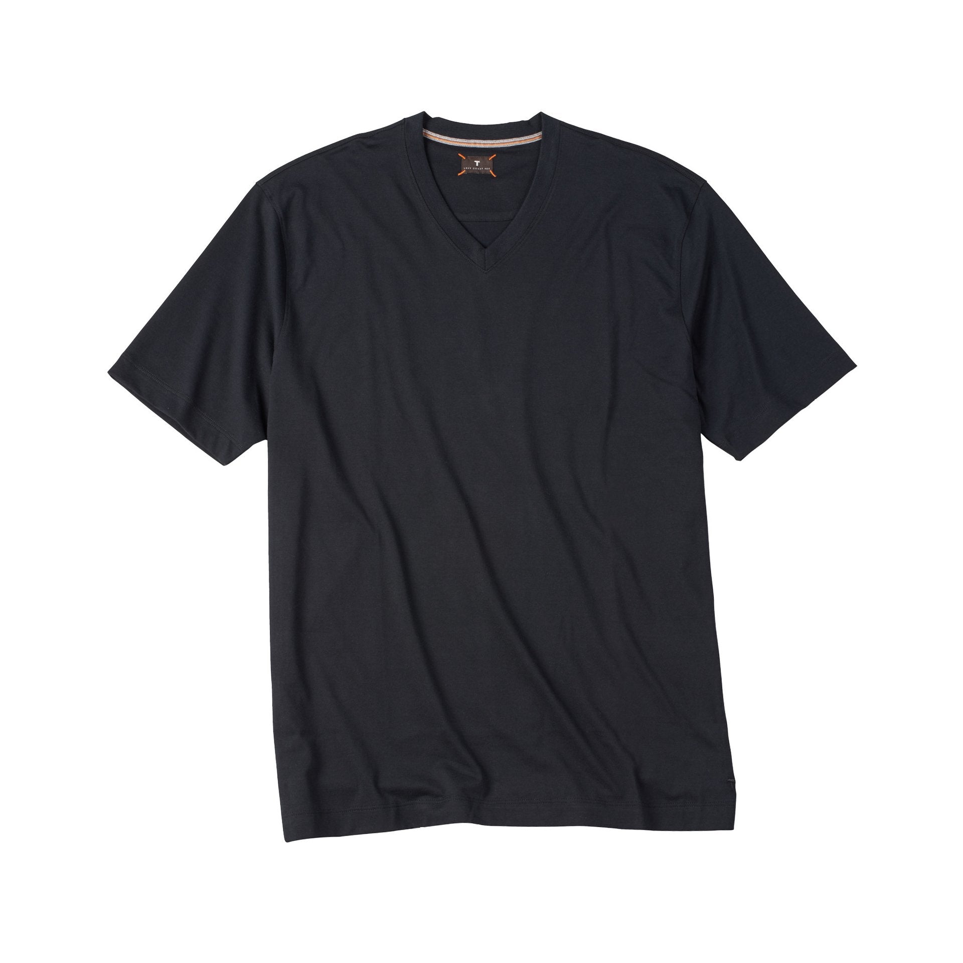 V-Neck Peruvian Cotton Tee Shirt in Black by Left Coast Tee