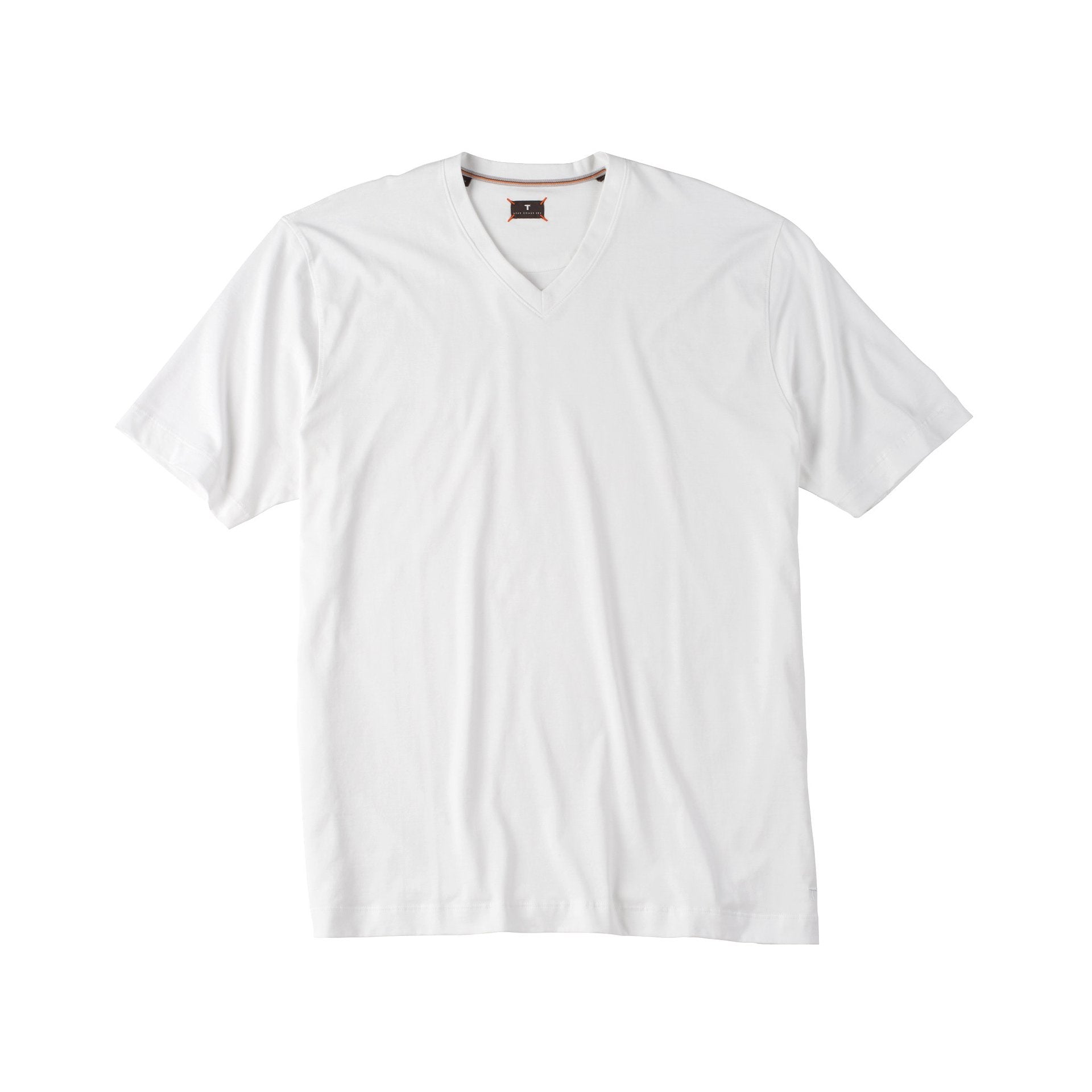 V-Neck Peruvian Cotton Tee Shirt in White by Left Coast Tee