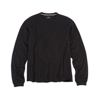 Long Sleeve Crew Neck Peruvian Cotton Tee Shirt in Black by Left Coast Tee