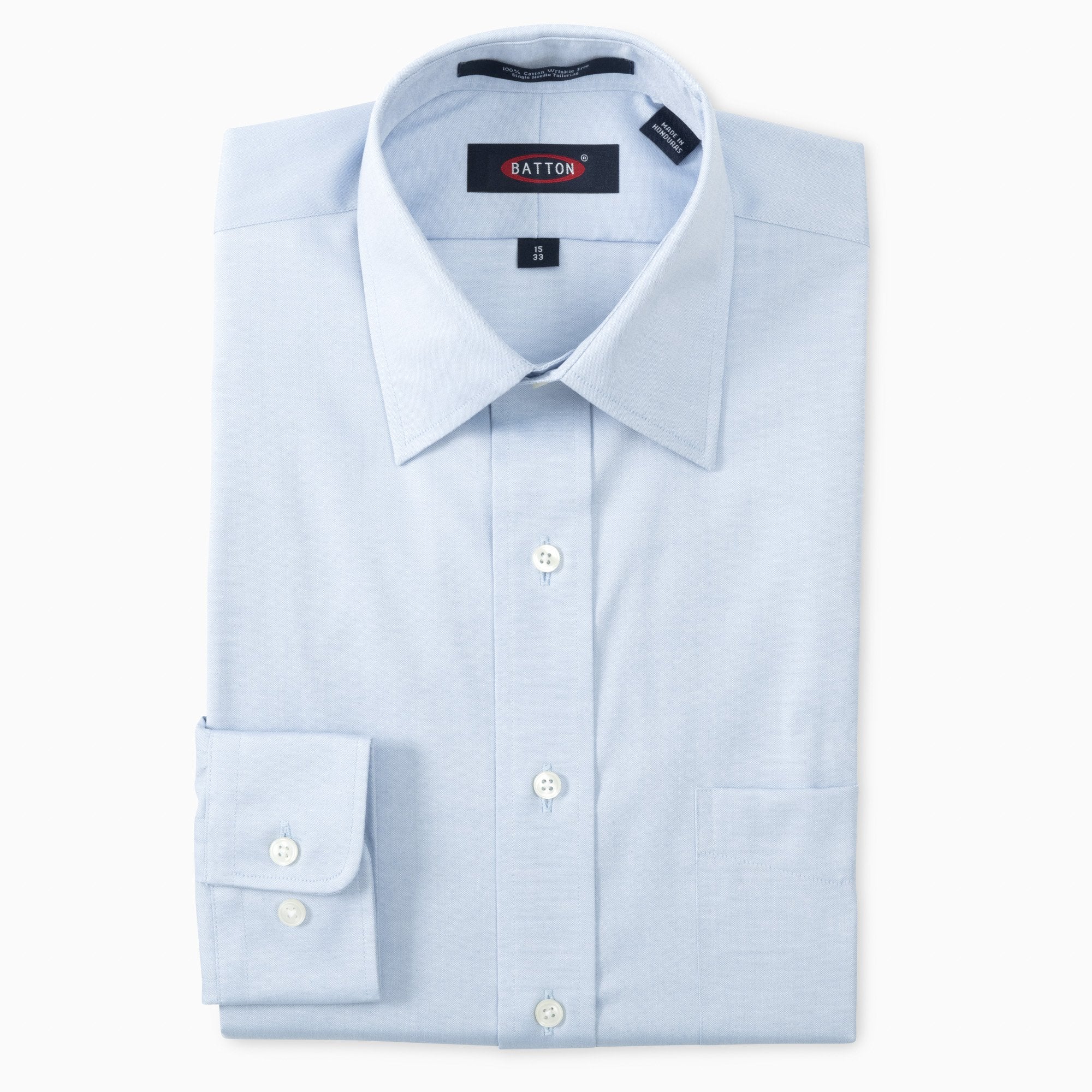 'Matt' Beyond Non-Iron® Pinpoint Cotton Dress Shirt with Spread Collar in Blue by Batton