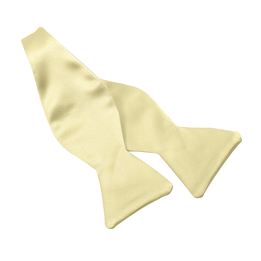 Solid Silk Satin Woven Jacquard Bow Tie in 18 Light Colors (Choice of Styles) by Dion Neckwear