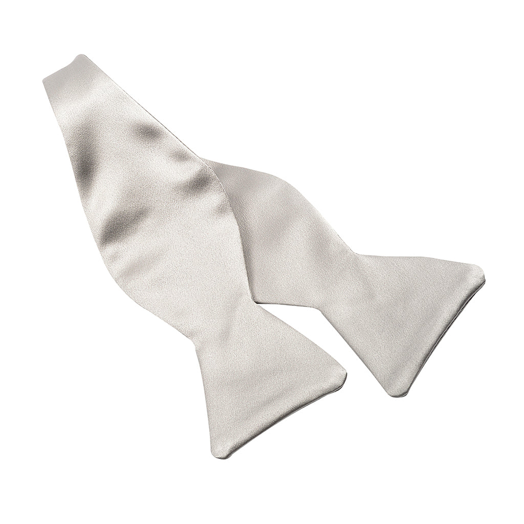 Solid Silk Satin Woven Jacquard Bow Tie in 18 Light Colors (Choice of Styles) by Dion Neckwear
