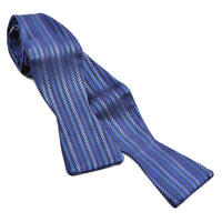 Chevron Swirl Silk Jacquard Bow Tie in Navy, Royal, and Sky by Dion Neckwear