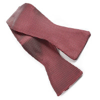 Micro Arrow Neat Silk Jacquard Bow Tie in Wine, Silver, and Navy by Dion Neckwear