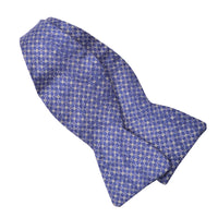 Indigo, Lilac, and Taupe Micro Neat Silk Printed Panama Bow Tie by Dion Neckwear