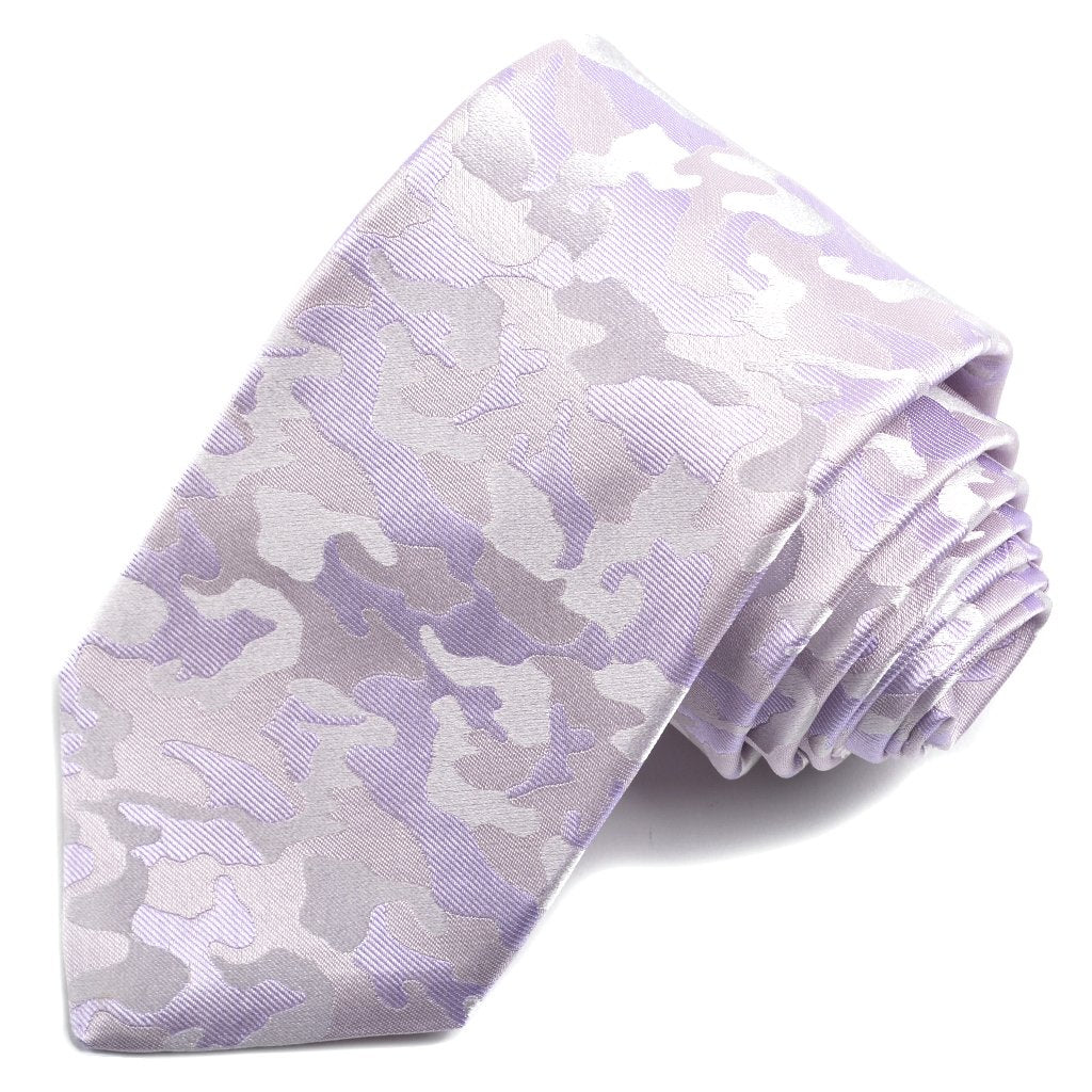Tonal Lilac Camouflage Woven Silk Jacquard Tie by Dion Neckwear