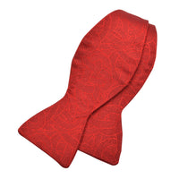 Scarlet Red Tonal Snakeskin Silk Woven Jacquard Bow Tie in Choice of Styles (Regular and Long Length) by Dion Neckwear