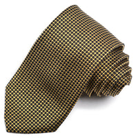 Black and Gold Mini Dot Woven Silk Jacquard Tie by Dion Neckwear