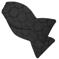 Black Medallion Silk Woven Jacquard Bow Tie in Choice of Styles by Dion Neckwear