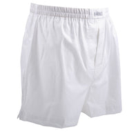 Natte Solid Cotton Jacquard Boxer Shorts in White by Dion