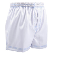 Chevron Solid Cotton Jacquard Boxer Shorts in Silver by Dion