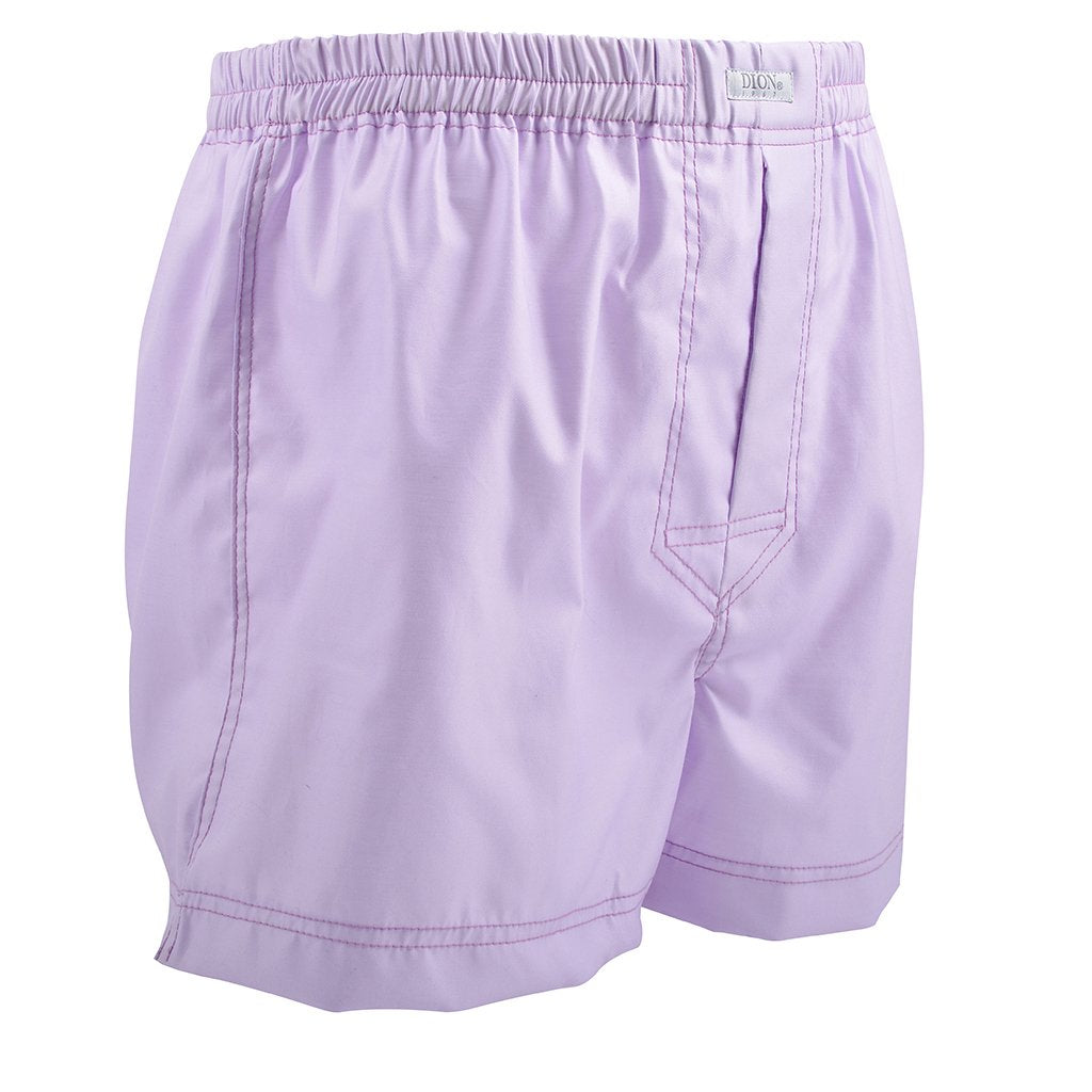 Faille Solid Cotton Jacquard Boxer Shorts in Lilac by Dion
