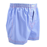 Natte Cotton Jacquard Boxer Shorts in French Blue by Dion