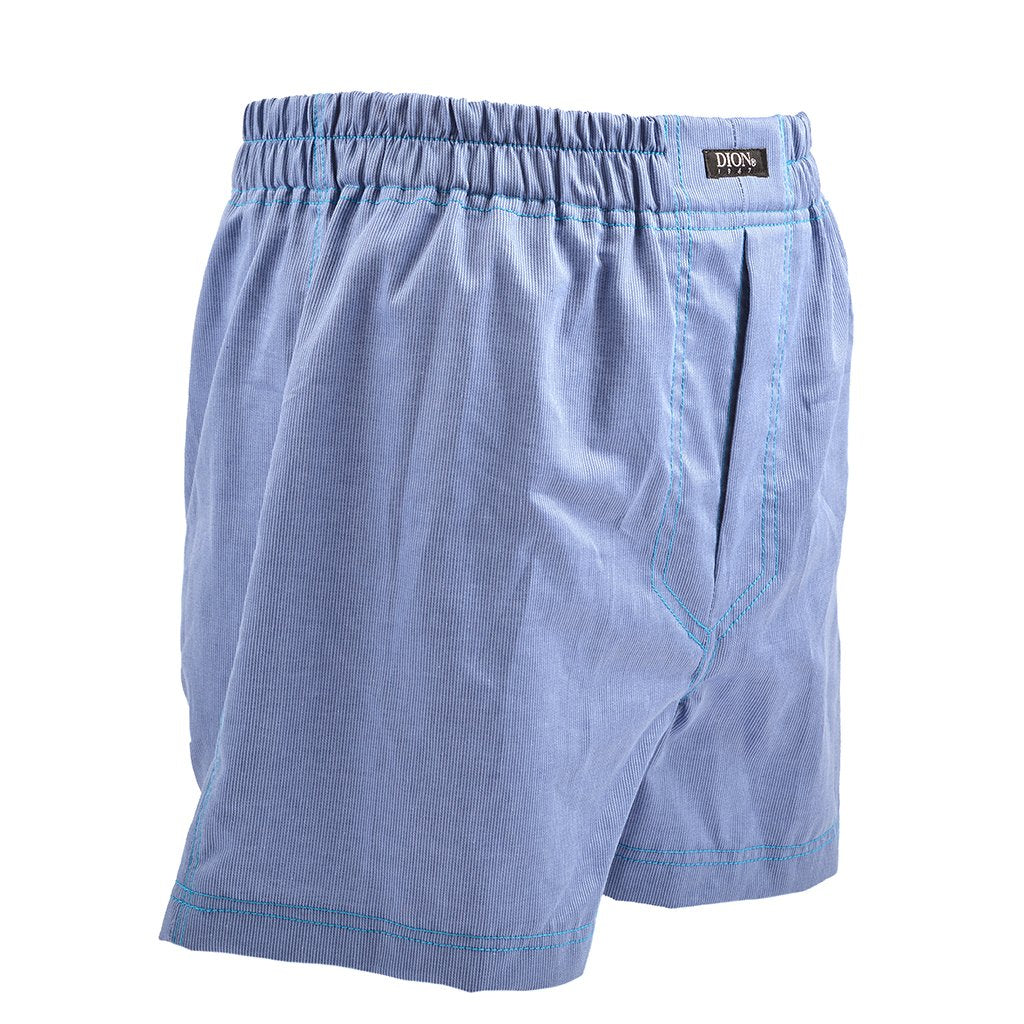 Tonal Stripe Cotton Jacquard Boxer Shorts in Denim Blue by Dion