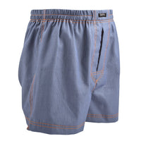 Tonal Stripe Cotton Jacquard Boxer Shorts in Steel Blue Denim by Dion