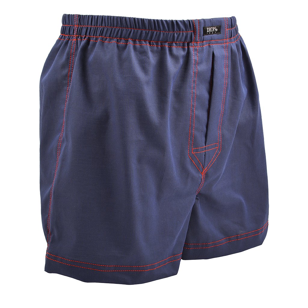 Tonal Stripe Cotton Jacquard Boxer Shorts in Denim Navy by Dion