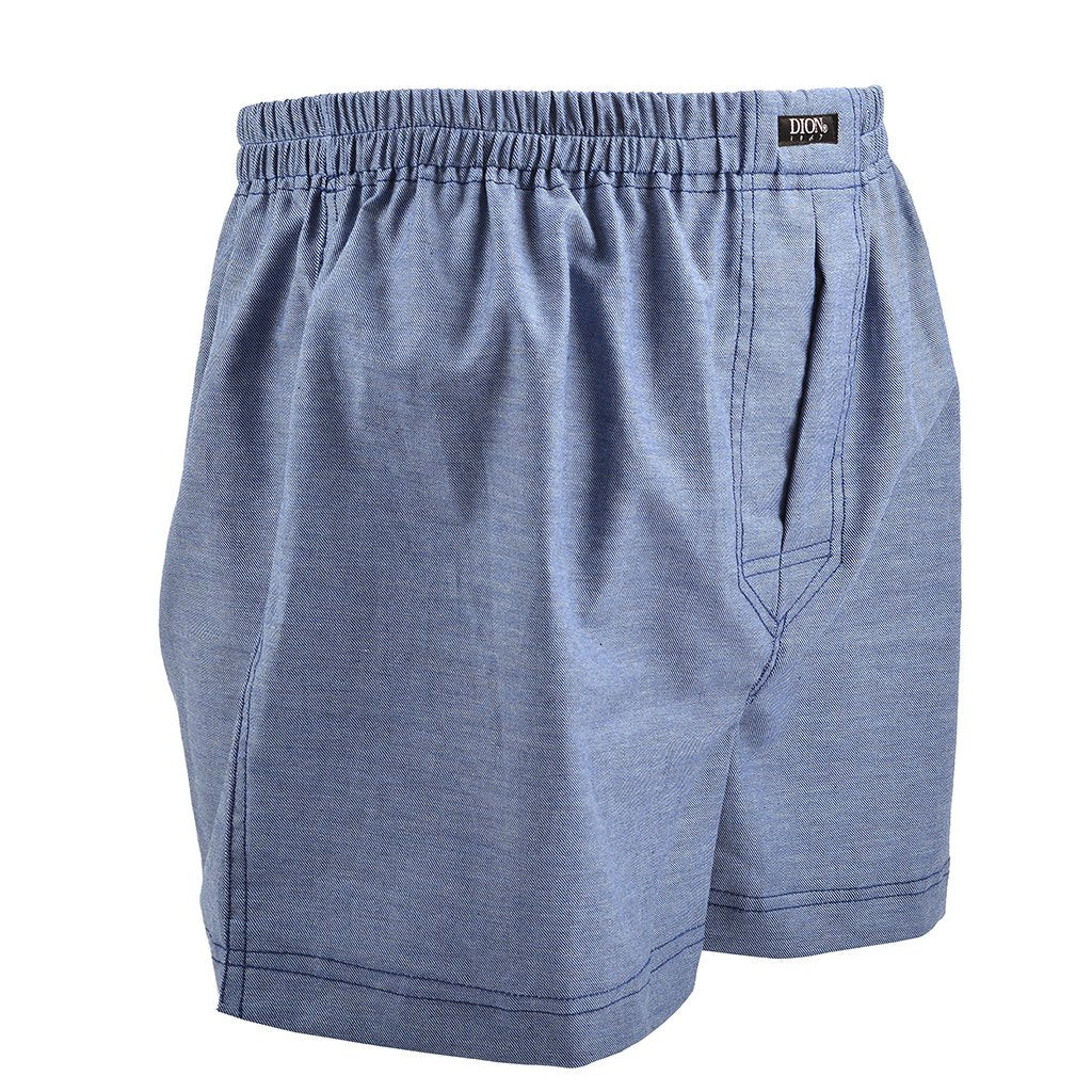 Faille Cotton Jacquard Boxer Shorts in Denim Blue by Dion