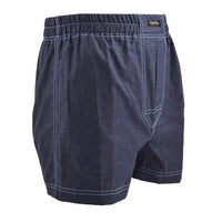 Faille Cotton Jacquard Boxer Shorts in Denim Navy by Dion