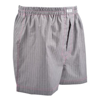 Fine Stripe Cotton Jacquard Boxer Shorts in Dove Grey by Dion