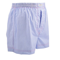 Micro Neat Natte Cotton Jacquard Boxer Shorts in Sky Blue by Dion