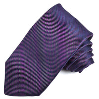 Purple, Navy, and Grey Wave Stripe Silk Tie by Dion Neckwear
