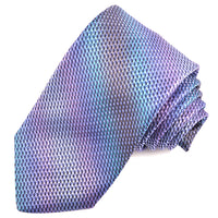 Sky, Lilac, and Teal Micro Check Woven Silk Jacquard Tie by Dion Neckwear