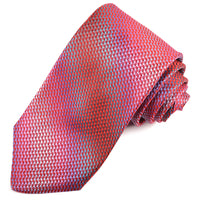 Red, Wine, Lilac, and Teal Micro Check Woven Silk Jacquard Tie by Dion Neckwear