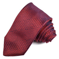 Burgundy, Wine, and Navy Geometric Plaid Silk Jacquard Tie by Dion Neckwear