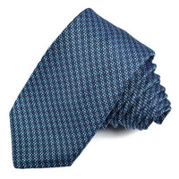 Marine, Teal, and Aqua Pin Dot Stripe Silk Jacquard Tie by Dion Neckwear