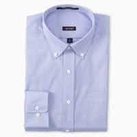 'Zack' Beyond Non-Iron® Royal Oxford Cotton Dress Shirt with Button Down Collar in Blue by Batton