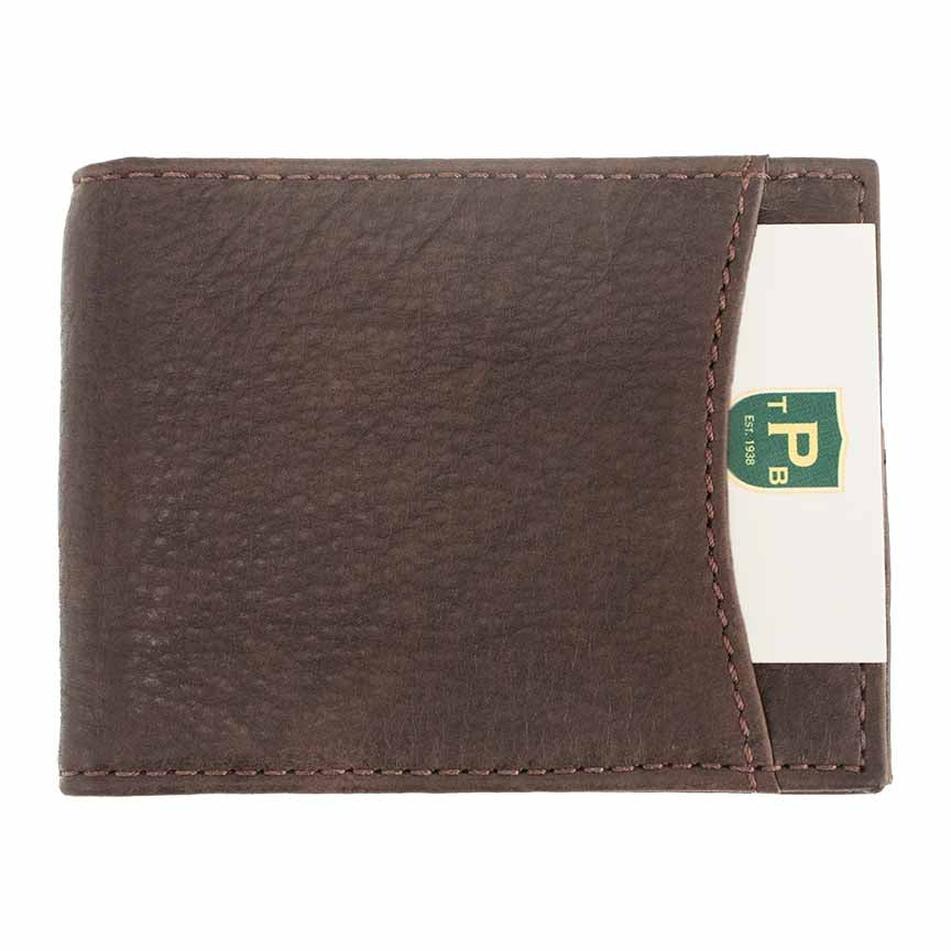 Bryce Bison Leather Front Pocket Wallet in Briar by T.B. Phelps