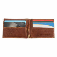 Bryce Bison Leather Front Pocket Wallet in Tan by T.B. Phelps