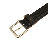 Colombia Croco Embossed Leather Belt in Black by T.B. Phelps