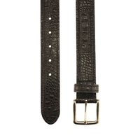 Colombia Croco Embossed Leather Belt in Black by T.B. Phelps