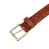 Colombia Croco Embossed Leather Belt in Sport Rust by T.B. Phelps