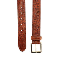 Colombia Croco Embossed Leather Belt in Sport Rust by T.B. Phelps