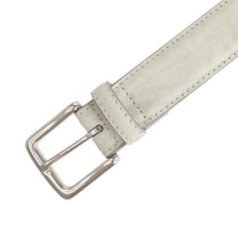 Colombia Washed Calfskin Leather Belt in Grey by T.B. Phelps