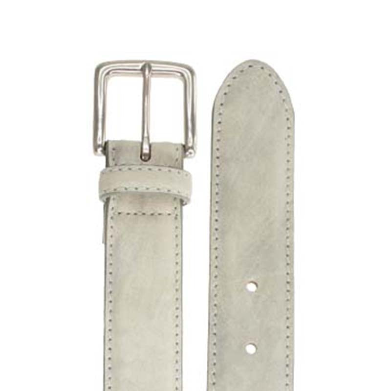 Colombia Washed Calfskin Leather Belt in Grey by T.B. Phelps