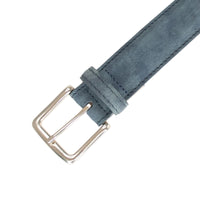 Colombia Washed Calfskin Leather Belt in Navy by T.B. Phelps
