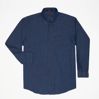 'Dustin' Solid Indigo Denim Cotton Sport Shirt by Batton