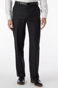 Super 120s Luxury Wool Serge Comfort-EZE Trouser in Charcoal (Flat Front Models) by Ballin