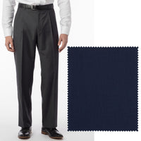 Super 120s Wool Travel Twill Comfort-EZE Trouser in New Navy (Manchester Pleated Model) by Ballin