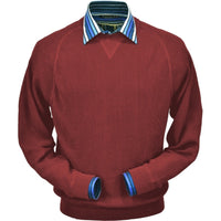 Baby Alpaca 'Links Stitch' Sweatshirt-Style Crew Neck Sweater in New Rust by Peru Unlimited